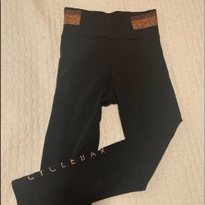Cyclebar black and shimmer leggings